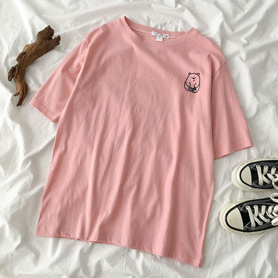 Tricou larg casual cu decolteu oval