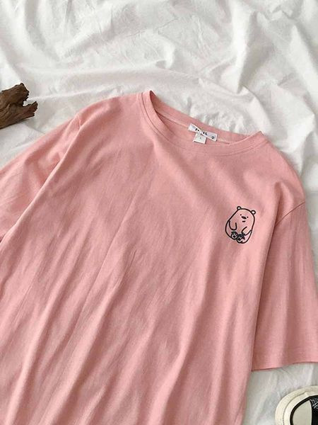 Tricou larg casual cu decolteu oval