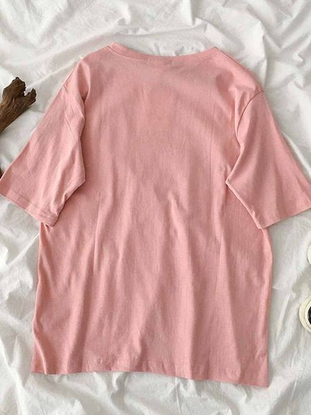 Tricou larg casual cu decolteu oval