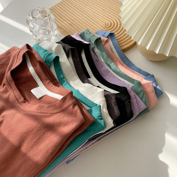 Tricou din bumbac culoare uni model uni