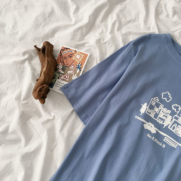 Tricou de vară din bumbac cu imprimeu