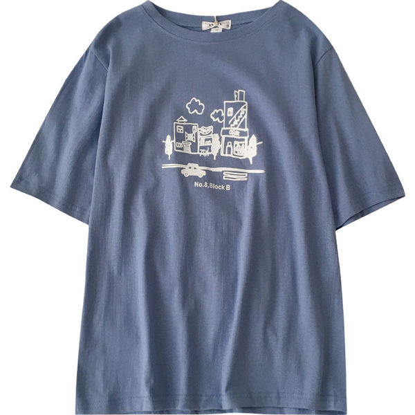 Tricou de vară din bumbac cu imprimeu