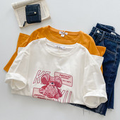 Tricou casual cu imprimeu si decolteu rotund