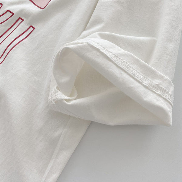 Tricou casual cu imprimeu si decolteu rotund