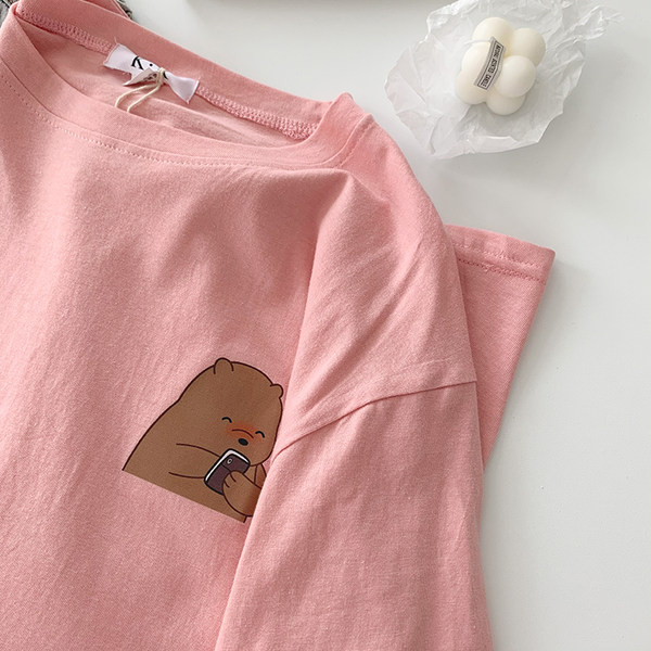 Tricou lat din bumbac pentru vara cu imprimeu color