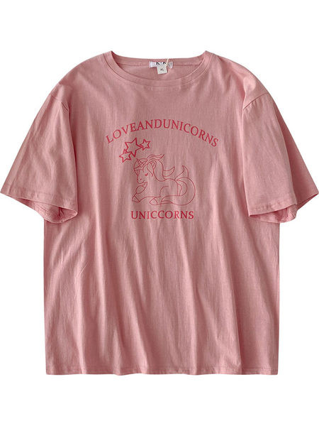 Tricou de vara din bumbac aplicat unicorn