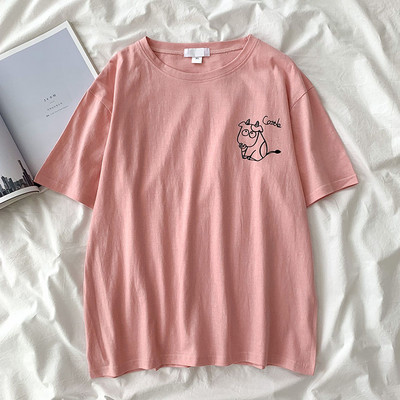 Tricou lat din bumbac pentru vara cu imprimeu