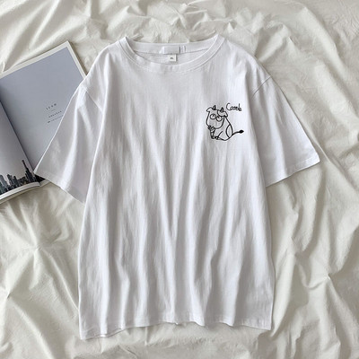 Tricou lat din bumbac pentru vara cu imprimeu