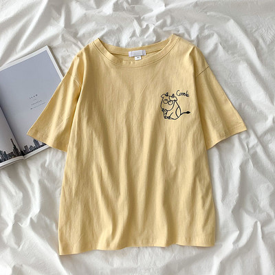 Tricou lat din bumbac pentru vara cu imprimeu