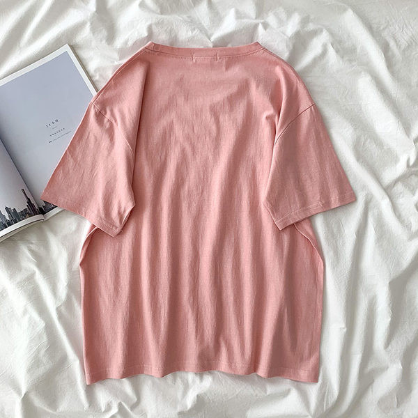 Tricou lat din bumbac pentru vara cu imprimeu