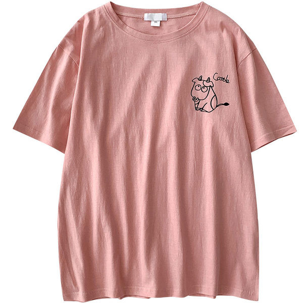 Tricou lat din bumbac pentru vara cu imprimeu