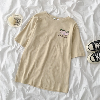 Tricou casual dama cu imprimeu si maneci scurte