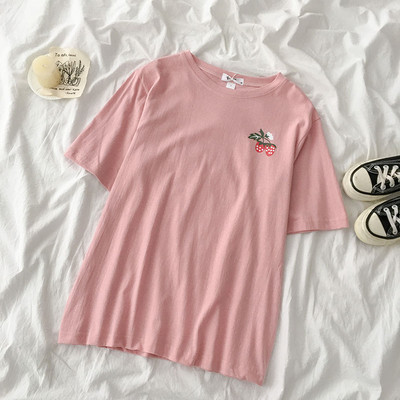 Tricou casual dama cu imprimeu si maneci scurte