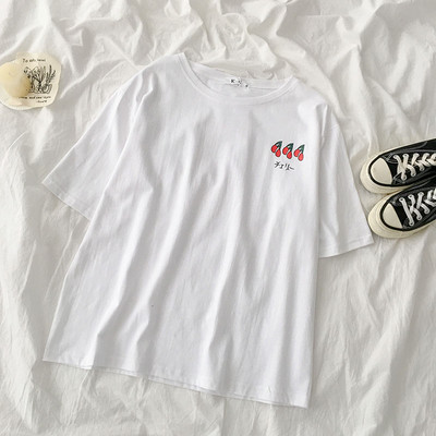 Tricou casual dama cu imprimeu si maneci scurte