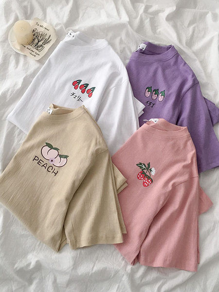 Tricou casual dama cu imprimeu si maneci scurte