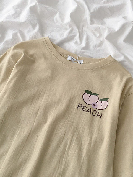 Tricou casual dama cu imprimeu si maneci scurte