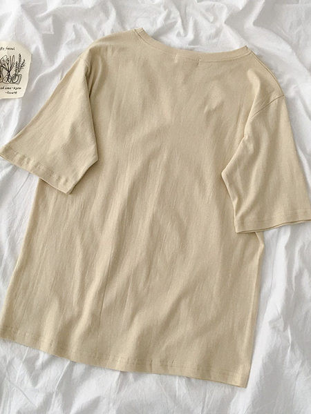 Tricou casual dama cu imprimeu si maneci scurte