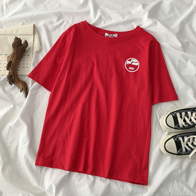 Φαρδύ καλοκαιρινό μπλουζάκι σε τρία χρώματα με απλικέ