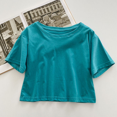 Tricou lat de dama cu decolteu rotund in mai multe culori