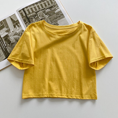 Tricou lat de dama cu decolteu rotund in mai multe culori