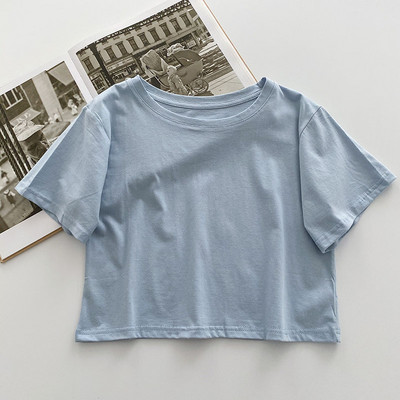 Tricou lat de dama cu decolteu rotund in mai multe culori