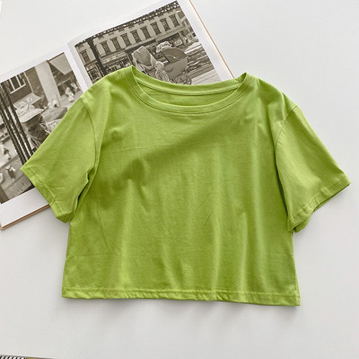 Tricou lat de dama cu decolteu rotund in mai multe culori