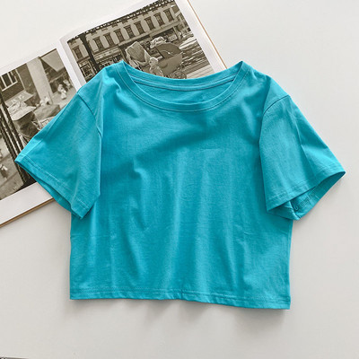 Tricou lat de dama cu decolteu rotund in mai multe culori