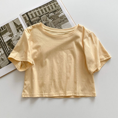 Tricou lat de dama cu decolteu rotund in mai multe culori