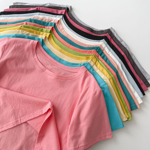 Tricou lat de dama cu decolteu rotund in mai multe culori