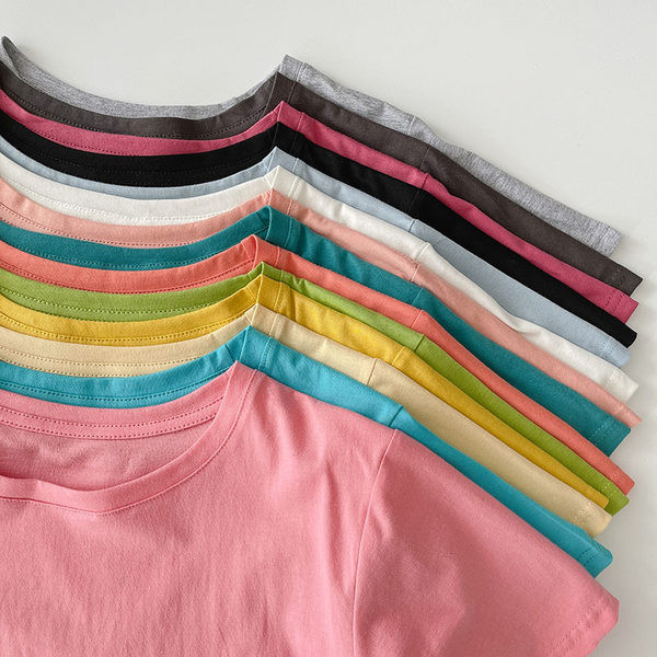 Tricou lat de dama cu decolteu rotund in mai multe culori