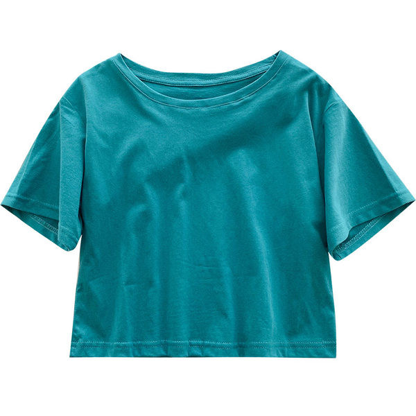 Tricou lat de dama cu decolteu rotund in mai multe culori