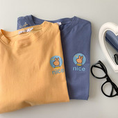 Tricou de dama din bumbac cu aplicatie colorata