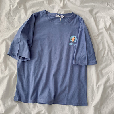 Tricou de dama din bumbac cu aplicatie colorata