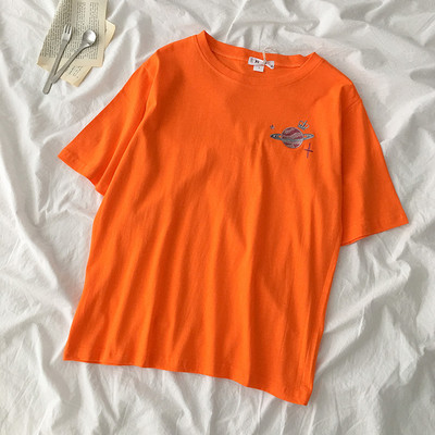 Tricou lat de dama cu broderie - in mai multe culori