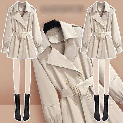 Palton scurt de dama stilat cu curea si nasturi model scurt