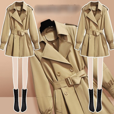 Palton scurt de dama stilat cu curea si nasturi model scurt