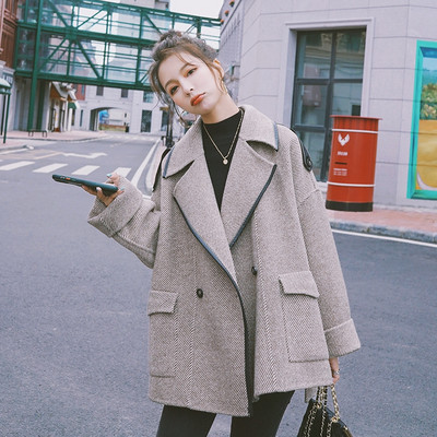 Elegantni ženski široki model kaputa sa špic izrezom