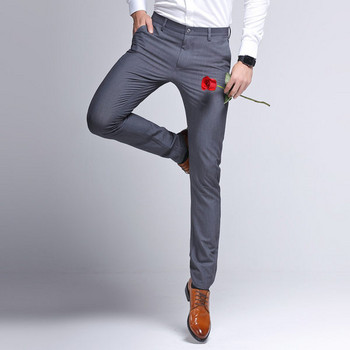 Модерен мъжки панталон прав модел с джобове