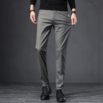 Мъжки модерен панталон прав модел с джобове