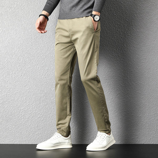 Ležerni muški ravni model hlača sa standardnim strukom i džepovima