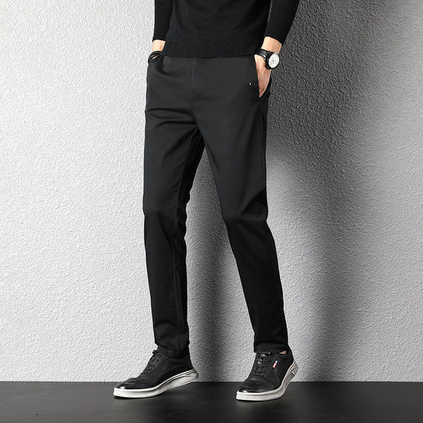 Ležerni muški ravni model hlača sa standardnim strukom i džepovima