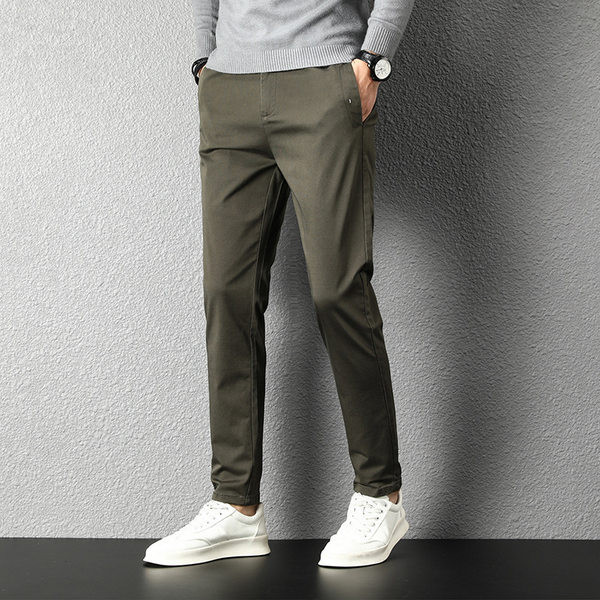 Ležerni muški ravni model hlača sa standardnim strukom i džepovima