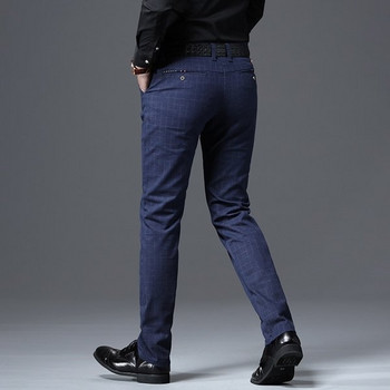 Мъжки кариран бизнес панталон с джобове 