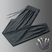 Pantaloni largi de vara cu talie elastica pentru barbati