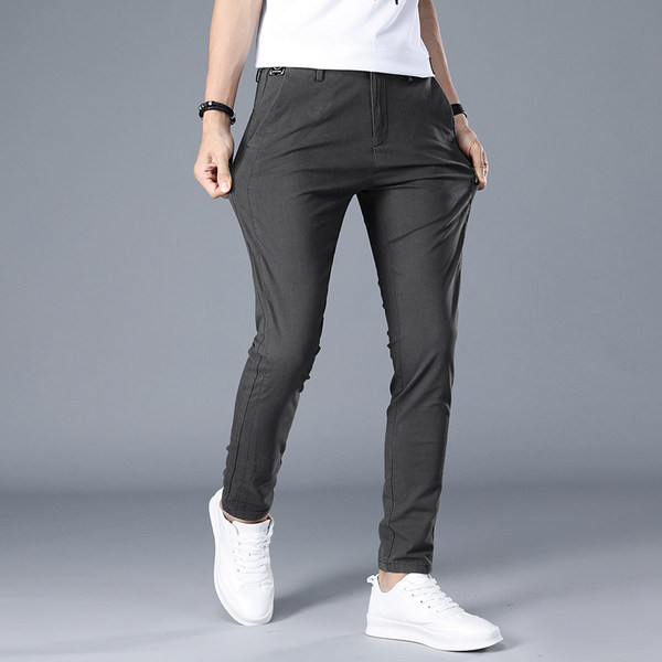 Pantaloni casual barbati cu buzunare - model drept