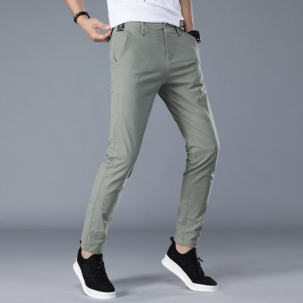 Pantaloni casual barbati cu buzunare - model drept