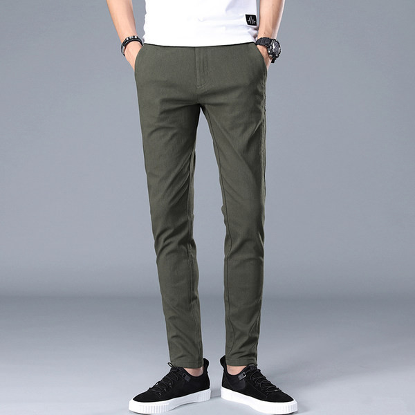 Pantaloni casual barbati cu buzunare - model drept