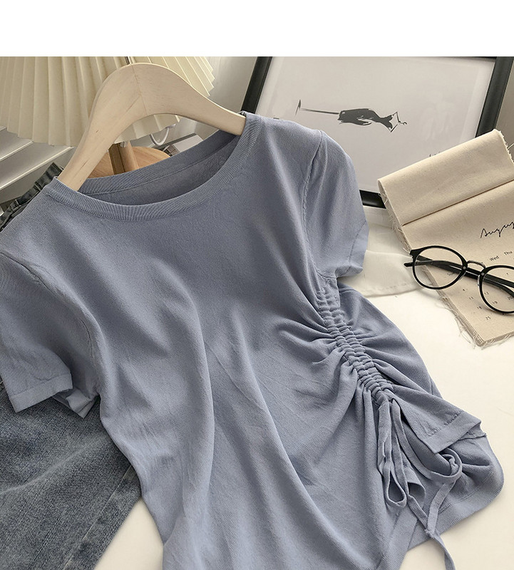 Tricou dama monocolor cu cravate in mai multe culori