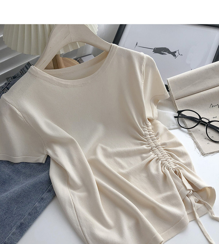 Tricou dama monocolor cu cravate in mai multe culori