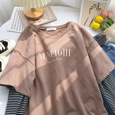 Bluză de damă cu inscripție și mâneci lungi în trei culori